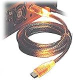Festplatten: Sharkoon 6P 2.0 FireWire leuchtendes Firewire Anschlusskabel orange
