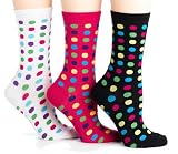 Hot Sox Womens Fun Dot Trouser Sock, Black, White, Bright Pink, 3-Pack