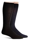 Hot Sox Mens Casual Flat Knit Solid, Black, Navy, 7-Pack