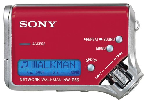 Festplatten: Sony NW-E55 Tragbarer MP3-Player 128 MB rot / silber