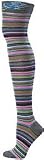 Hue Multi Stripe with Rose Over The Knee Sock
