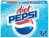 Pepsi Diet Cola, 12 Pack Of 12 fl oz Cans, 144 fl oz