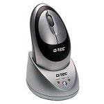 Q-Tec Mouse Optical Wireless Maus schnurlos 3 Tasten + Tastenrad silber