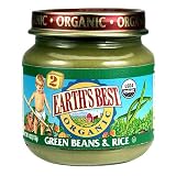 Earths Best Organic Green Beans Rice Baby Food, 4 oz
