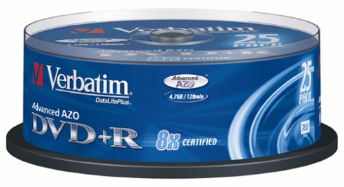 Verst&auml;rker und Receiver: Verbatim DVD+R 8x Speed 25er Spindel DVD-Rohlinge