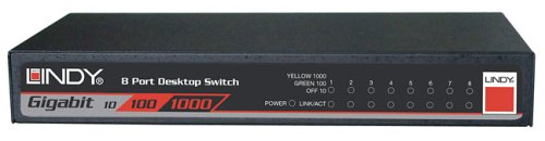 Lautsprecher: Lindy 8 Port GIGABIT Desktop Switch 10/100/1000Base-T, 8x STP/UTP