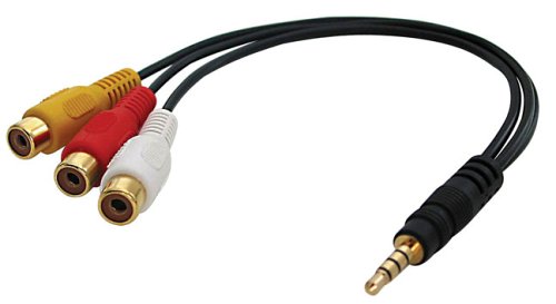 Lautsprecher: Lindy AV-Adapter, 3xRCA Video+Audio-Stereo / 1x3,5mm (4Segment)-Stecker