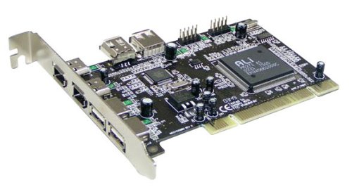 Lautsprecher: Lindy USB 2.0 + FireWire Combo-Karte, PCI, 6 Ports, ALI Chip