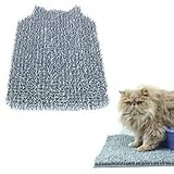 Litter Buster Mat Gray 17 in. x 11 in. Cat Shaped Mat