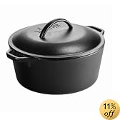 Lodge Logic Pre-Seasoned 5-Quart Dutch Oven with Loop Handles