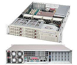 Festplatten: Supermicro 823S-R500LP, 2HE, Redundant 500W Power Supply, 6 x 1 Hot-swap SCSI Drive Bays, Low-Profile Karten