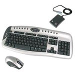 Elektronik und Foto: Assmann Multimedia Funk Tastatur und Maus Set Tastatur schnurlos 105 Tasten MS W98 D + Cordless Optical Maus Silber