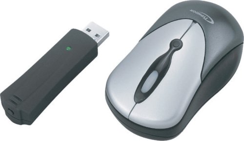 Typhoon 4-Tasten Maus mit Scrollrad, USB schnurlos, schwarz / grau