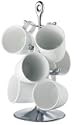 Bodum 7-PC Mug Tree Set w/ Chrome Tree  6 Mugs - White