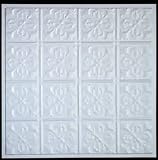 Ceiling Tiles White Polymer, Fleur De Lis, 23 3/4