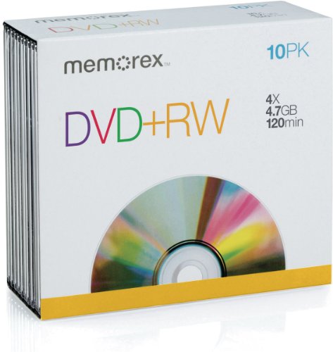 MP3 Player: Memorex DVD+RW 4x Speed 10er Pack Slim Case DVD-Rohlinge