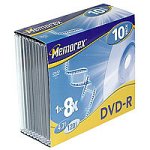 MP3 Player: Memorex DVD-R 8x Speed 10er Slim Jewel Case DVD-Rohlinge