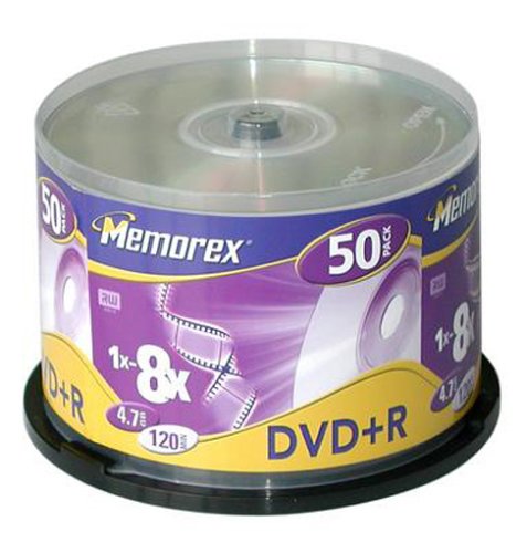 MP3 Player: Memorex DVD+R 8x Speed 50er Spindel DVD-Rohlinge