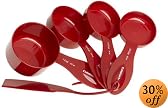 Cuisinart 4 Piece Measuring Cup Set with Leveler,  Red