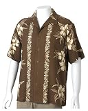 Quiksilver Edition Mens Kramer Point Short Sleeve Button Down Shirt with Tribal Mark and Hibiscus Print