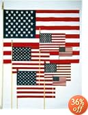 Cotton Hand-Held/Stick US Flags 4 in. x 6 in.