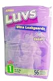 Luvs Ultra Leakguards Unisex Diapers, Size 1 Fits 8 to 14 lbs Jumbo Pack, 56 ct