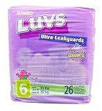 Luvs Ultra Leakguards Unisex Diapers, Size 6 Fits Over 35 lbs Jumbo Pack, 26 ct