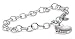Sterling Silver and Crystal Single Heart Charm Bracelet, 8