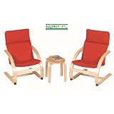 Guidecraft Kid's Red Rocker Table and 2-Chair Set