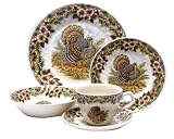 Churchill Thanksgiving Turkey Multi Colors 47-Piece Dinnerware Set, Service for 8