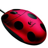 Lautsprecher: Logitech Ladybird Mouse Maus optisch USB 3 Tasten +Tastenrad schwarz