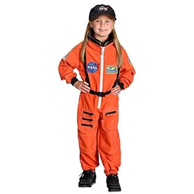 Jr. Astronaut Suit with Embroidered Cap, size 4 6 (orange) by Aeromax