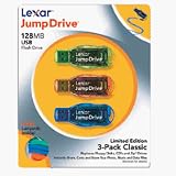 LEXAR MEDIA Limited Edition JumpDrive Classic 128MB USB Flash Drive - 3 Pack