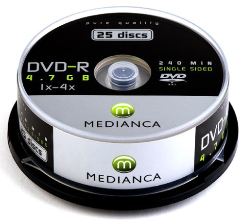 MP3 Player: Medianca DVD-R 4x Speed 25er Spindel DVD-Rohlinge