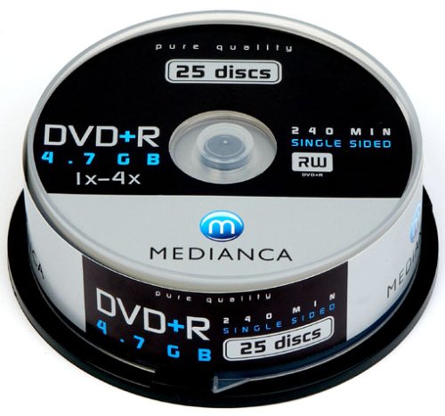 MP3 Player: Medianca DVD+R 4x Speed 25er Spindel DVD-Rohlinge