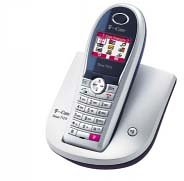 TV Ger&auml;te: T-Com Sinus 712 Komfort schnurloses Telefon aquablau/ silber