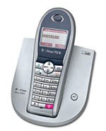 T-Com Sinus 722 Komfort schnurloses ISDN-Telefon aquablau, silber