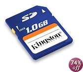 Kingston 1 GB Secure Digital Flash Card ( SD/1GB ) (Retail Package)