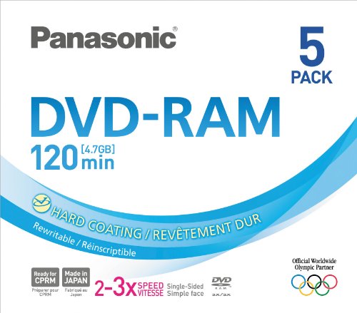 Projektoren: Panasonic DVD-RAM 2x 5er Pack, 120 Min. Aufnahme, Slimcase, 2xSpeed