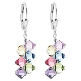 Jewelry : New Multicolor Swarovski Crystal Genuine Sterling Silver Leverback Earrings - ThingsYourSoul.com :  swarovski crystal earrings sterling