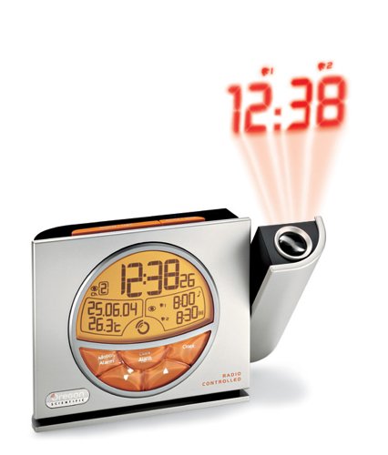 DVD Player: Oregon Scientific RMR 939 P Funkprojektionsuhr mit Bewegungsmelder und polyphonen Alarmt�nen, silber/orange