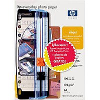 Heimkinosysteme: HP Everyday Photo Papier + Papier Cutter Bundle Papier A4 100 Blatt 170g/m� DeskJet 450C/96x0 Business InkJet