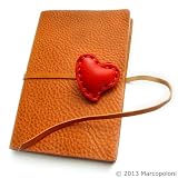 'Cuore' Italian Leather Diary with Heart Accent and Leather Strap Closure