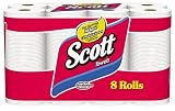 Scott Paper Towel With Ridges,White Regular Roll, (8 Rolls of 64 Sheets)