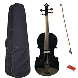 Austin Bazaar Full Size Violin 4 X 4 with Case - Black Color