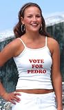 Vote For Pedro - Ladies Spaghetti Strap Tank Top by American