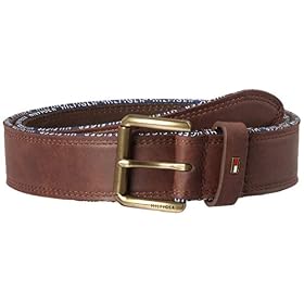 Buy Tommy Hilfiger Men's 1 1 2-Inch Leather Casual Belt by Tommy Hilfiger
