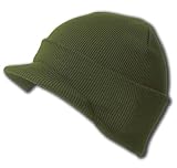 NEW CUFF DARK OLIVE GREEN Beanie Visor Skull Cap HAT USA