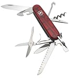 Swiss Army Huntsman Translucent Pocket Knife (Ruby)