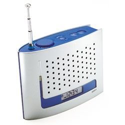 Elektronik und Foto: Addex AD 101 Uhrenradio aluminium/blau